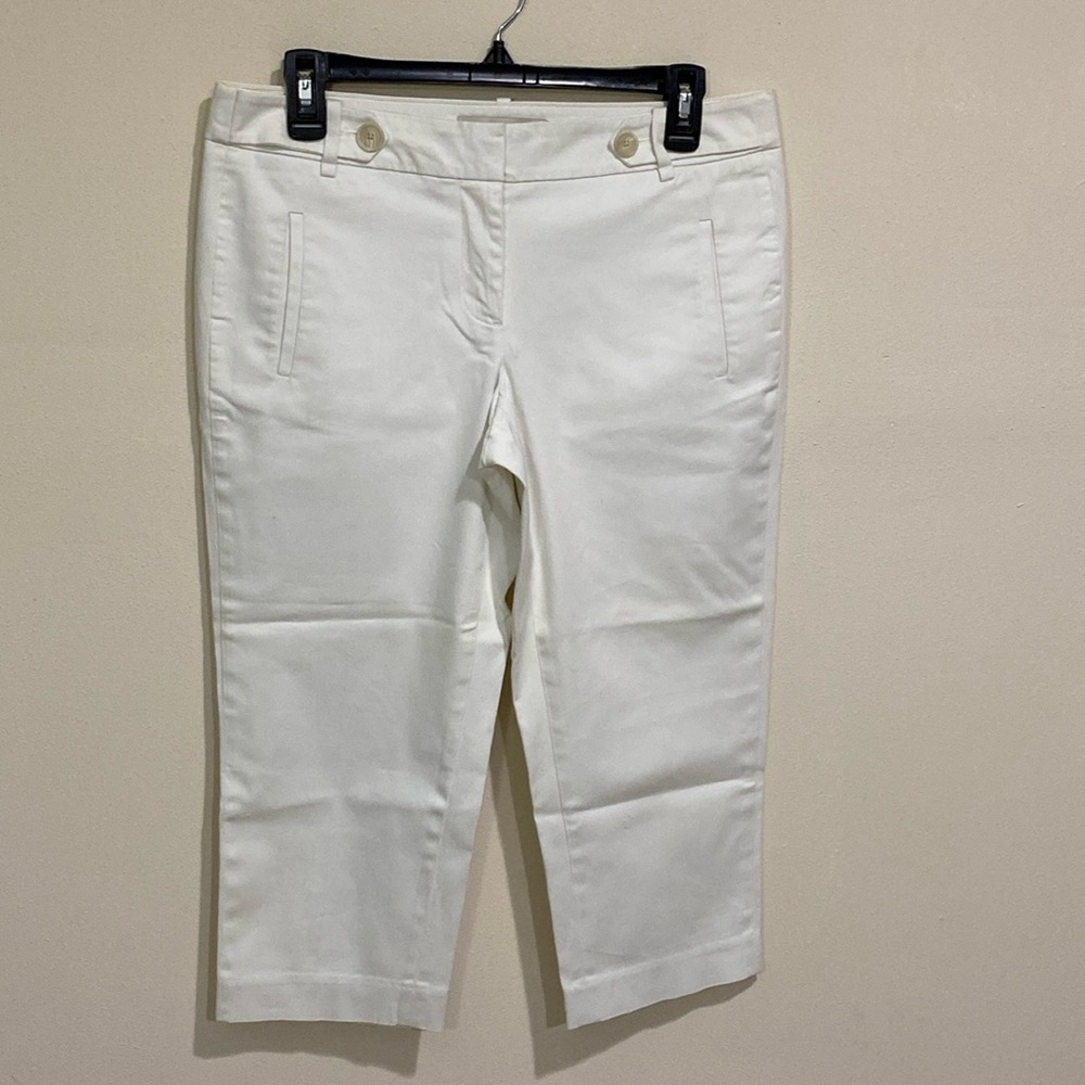 ANN TAYLOR LOFT CAPRI WHITE WOMEN PANTS